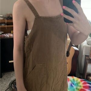 Universal Thread Women’ XS Tan Jumpsuit Overalls Palazzo Romper Linen